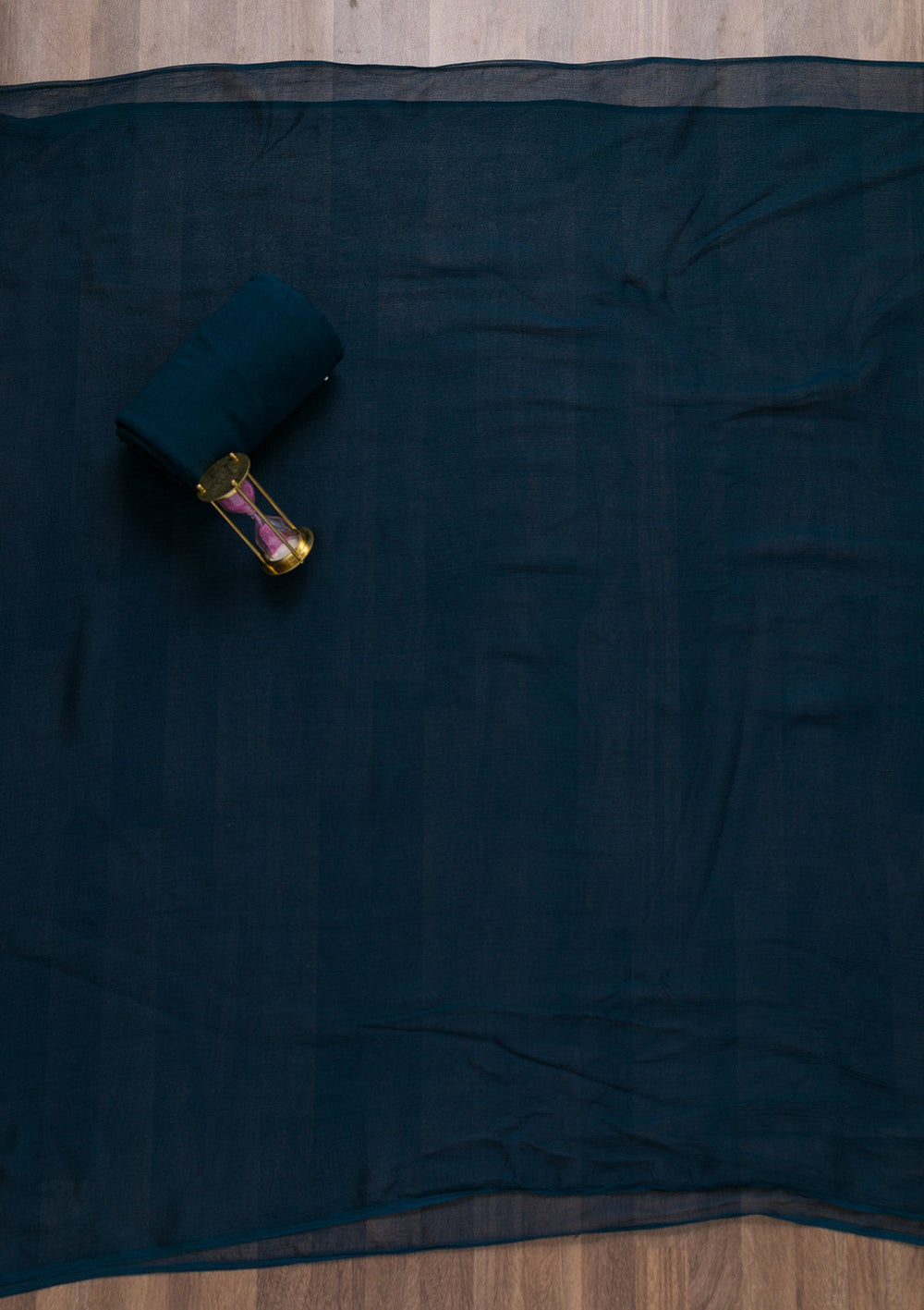 Peacock Blue Semi Crepe Swarovski Unstitched Salwar Suit-koskii