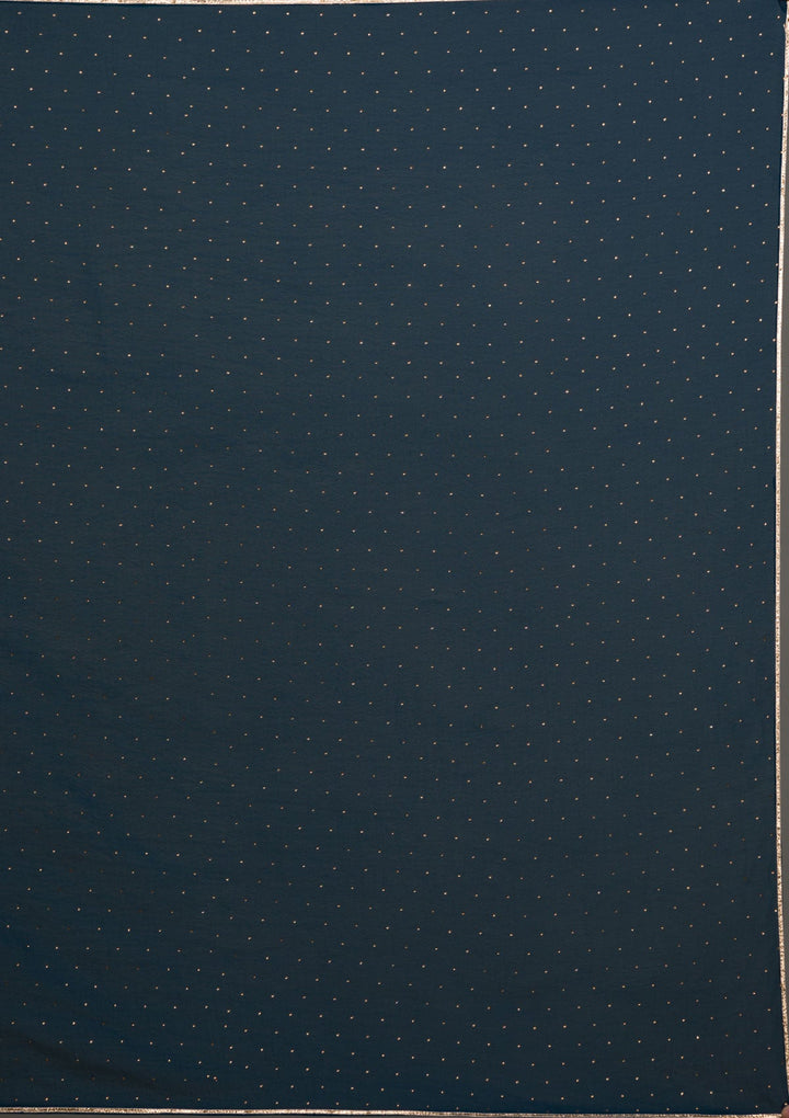 Peacock Blue Threadwork Georgette Salwar Suit-koskii