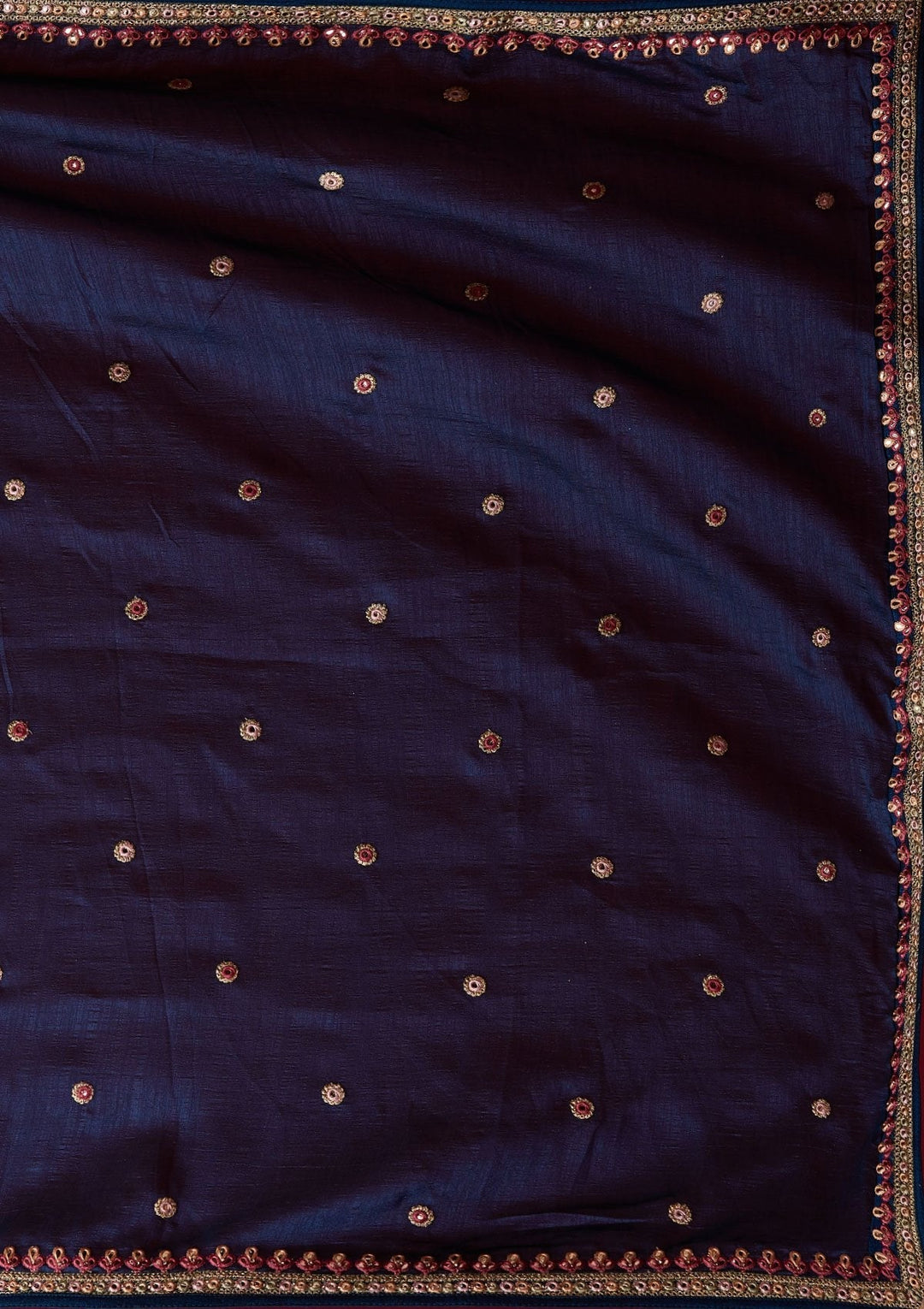 Peacock Blue Threadwork Raw Silk Designer Lehenga - koskii