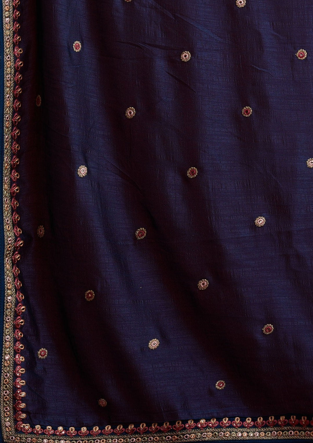 Peacock Blue Threadwork Raw Silk Designer Lehenga - koskii
