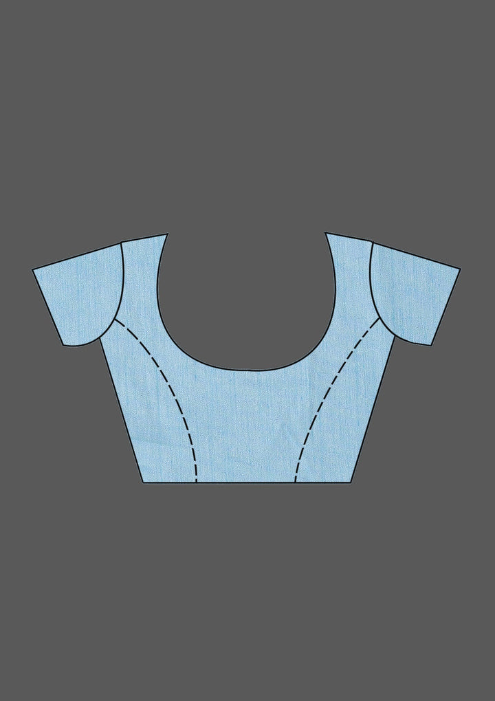 Peacock Blue Zariwork Art Silk Saree-Koskii