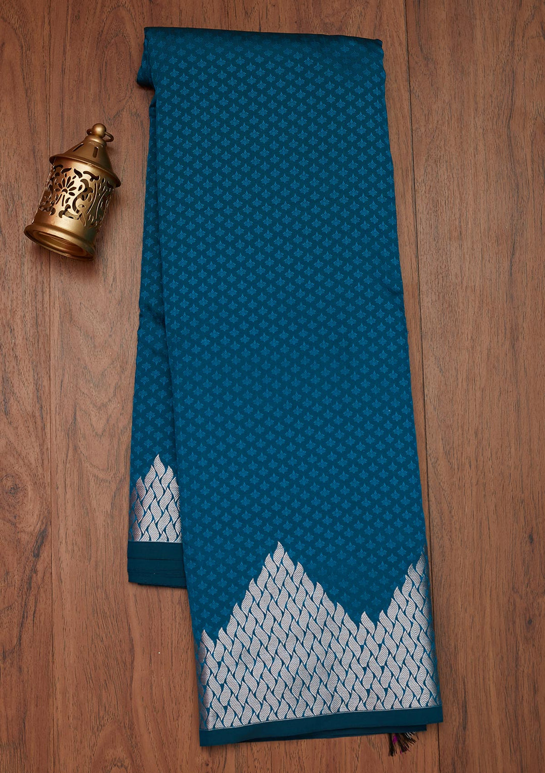 Peacock Blue Zariwork Banarasi Saree - Koskii