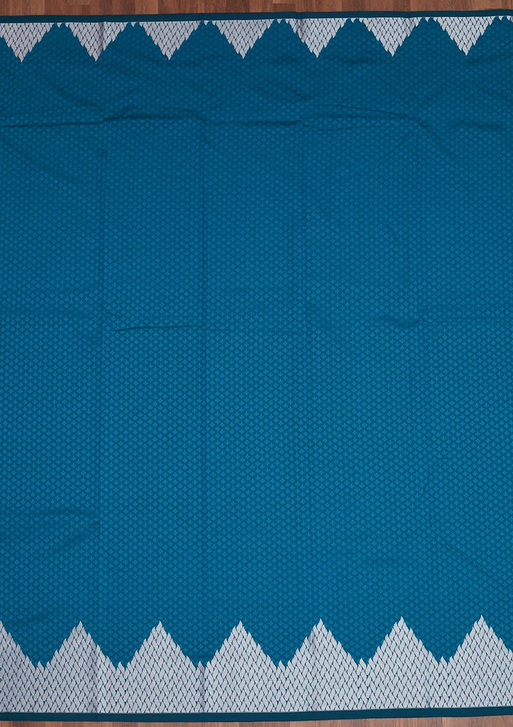 Peacock Blue Zariwork Banarasi Saree - Koskii