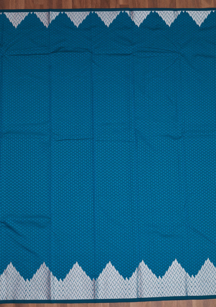 Peacock Blue Zariwork Banarasi Saree - Koskii