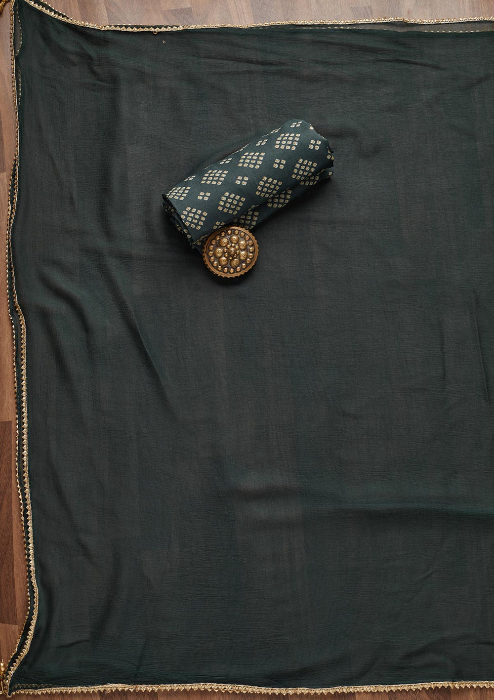 Peacock Blue Zariwork Chanderi Unstitched Salwar Suit - Koskii