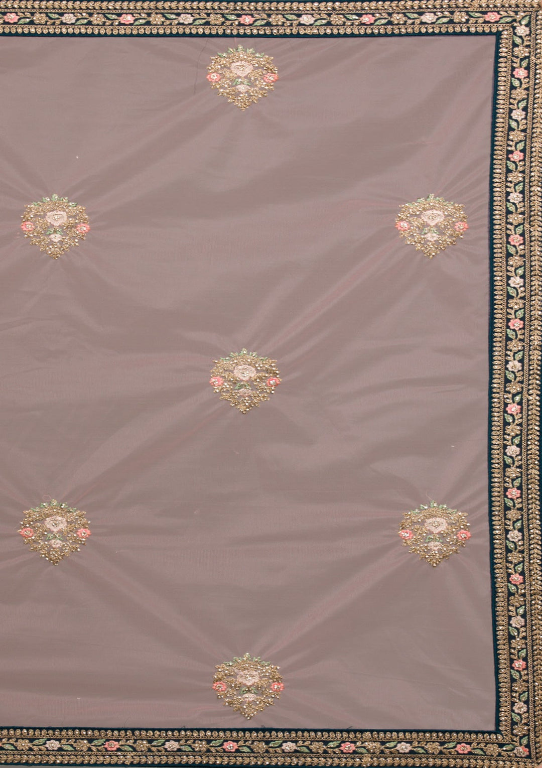 Peacock Blue Zariwork Georgette Lehenga-koskii