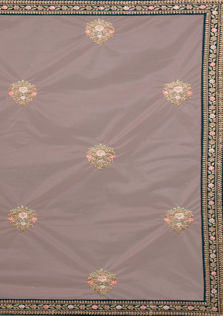 Peacock Blue Zariwork Georgette Lehenga-koskii