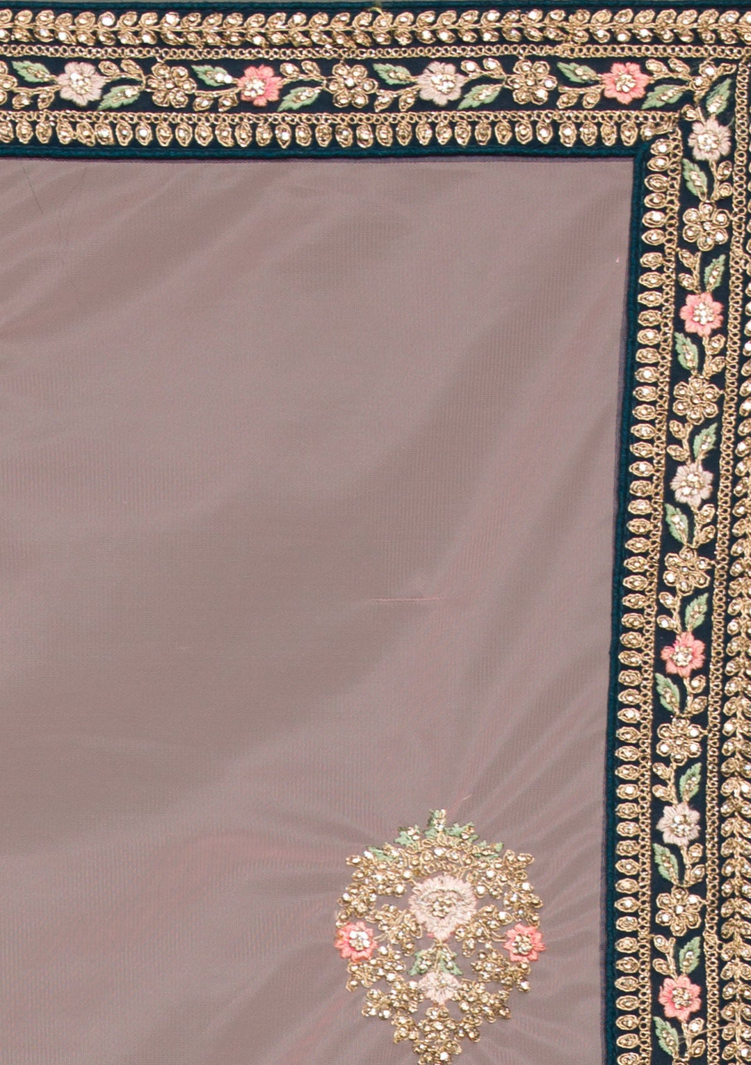 Peacock Blue Zariwork Georgette Lehenga-koskii