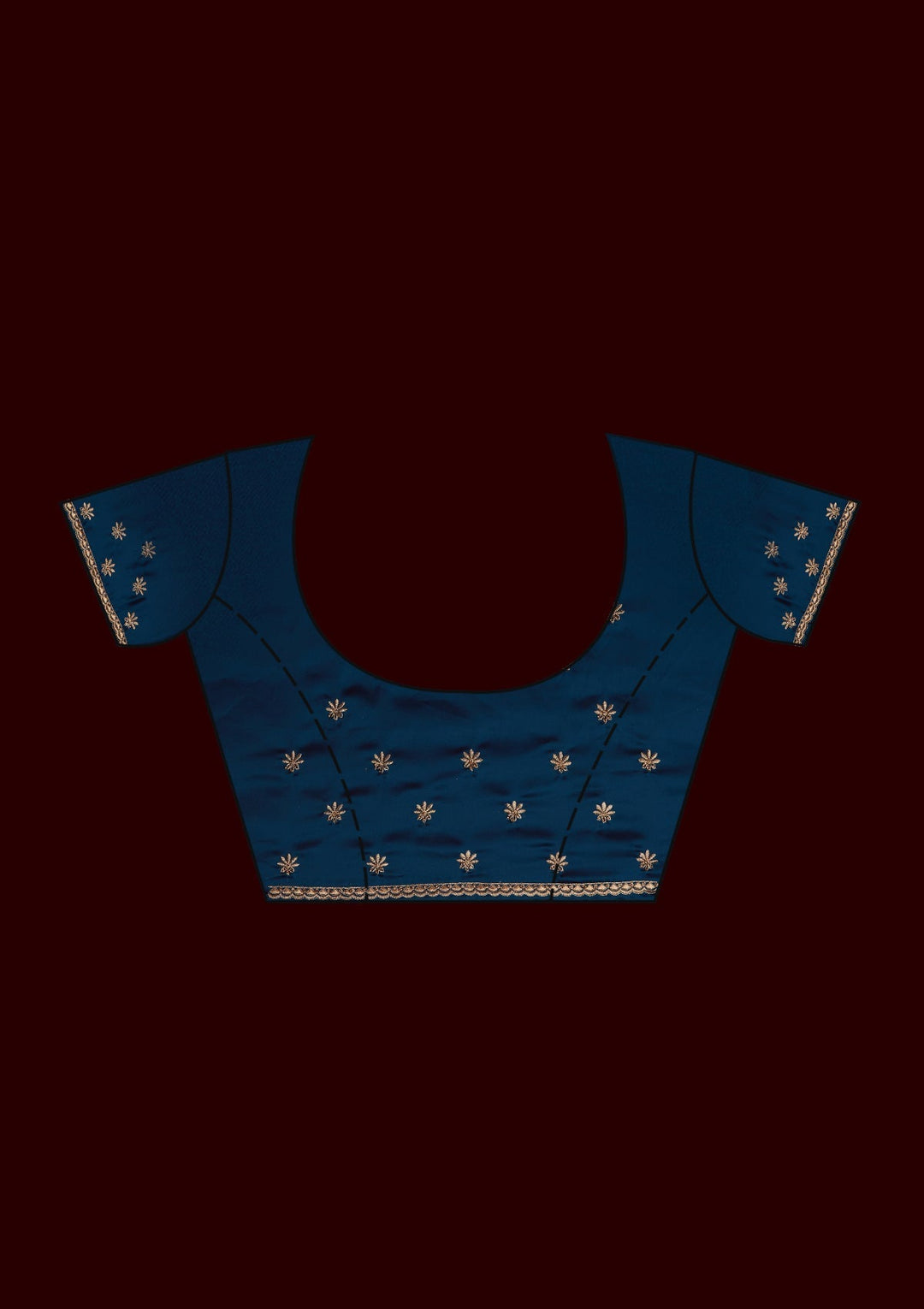 Peacock Blue Zariwork Georgette Designer Saree - Koskii