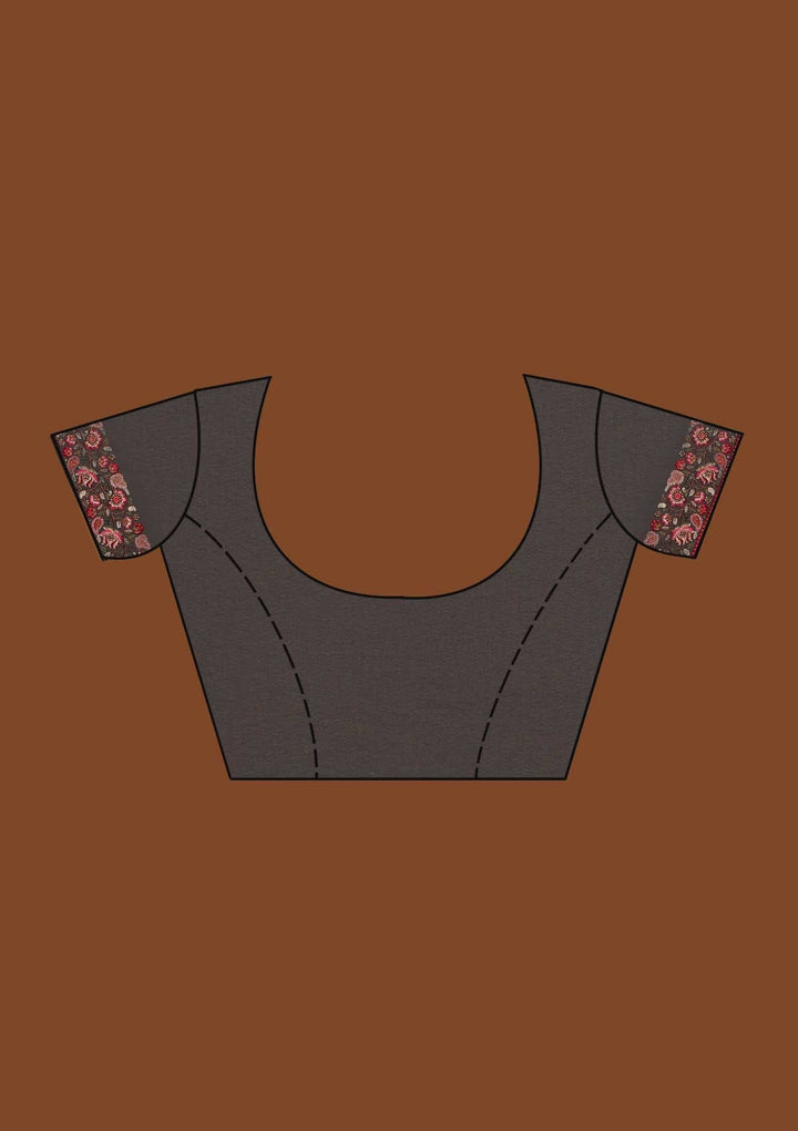 Peacock Blue Zariwork Georgette Saree-Koskii