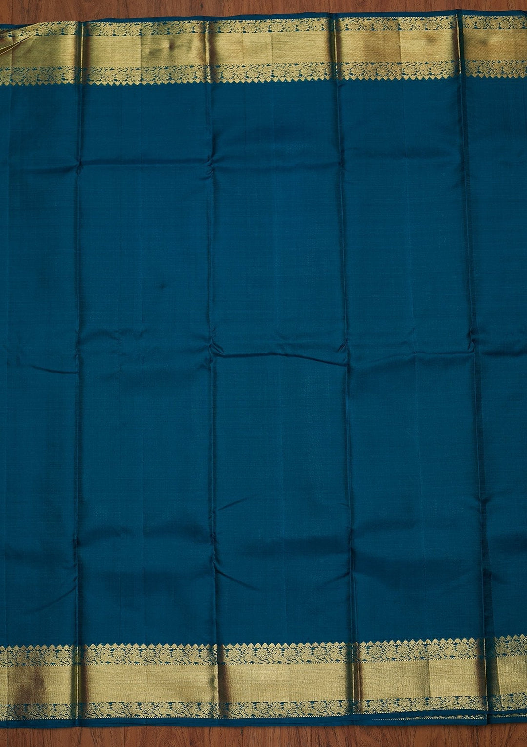 Peacock Blue Zariwork Pure Silk Designer Saree - koskii