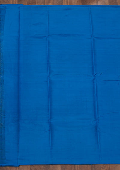 Peacock Blue Zariwork Pure Silk Saree-Koskii