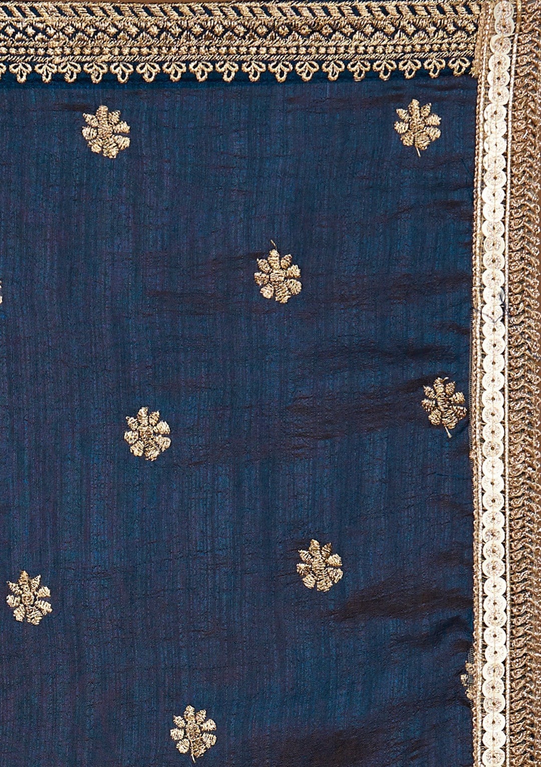 Peacock Blue Zariwork Raw Silk Designer Salwar Suit-Koskii