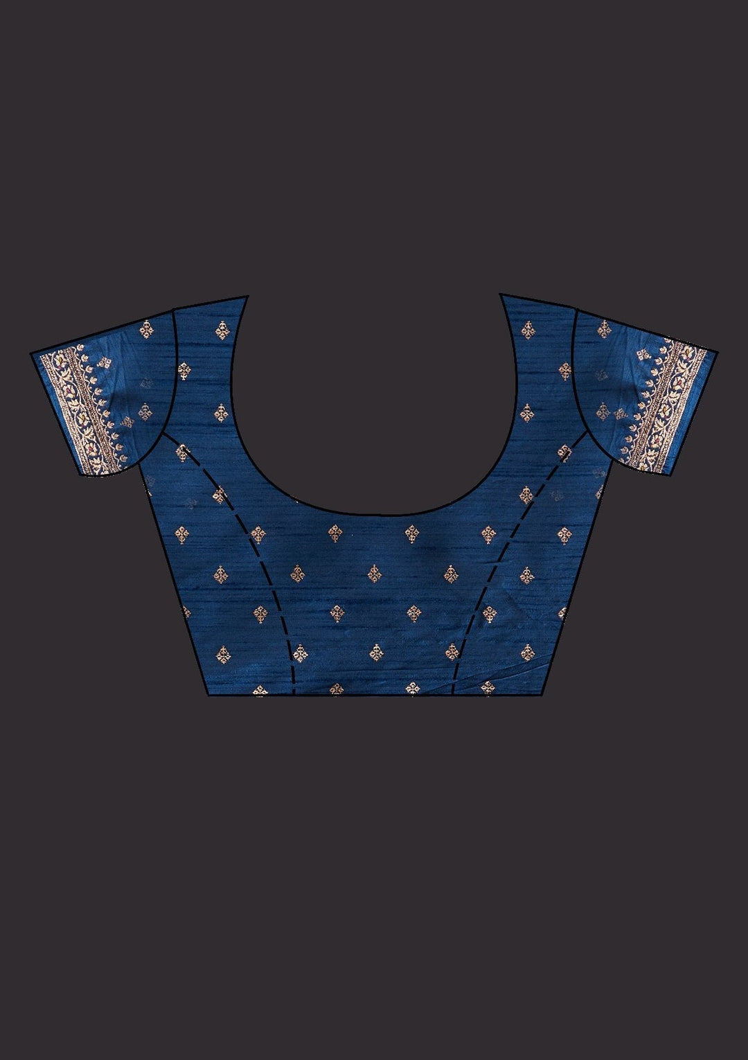 Peacock Blue Zariwork Raw Silk Designer Saree - koskii