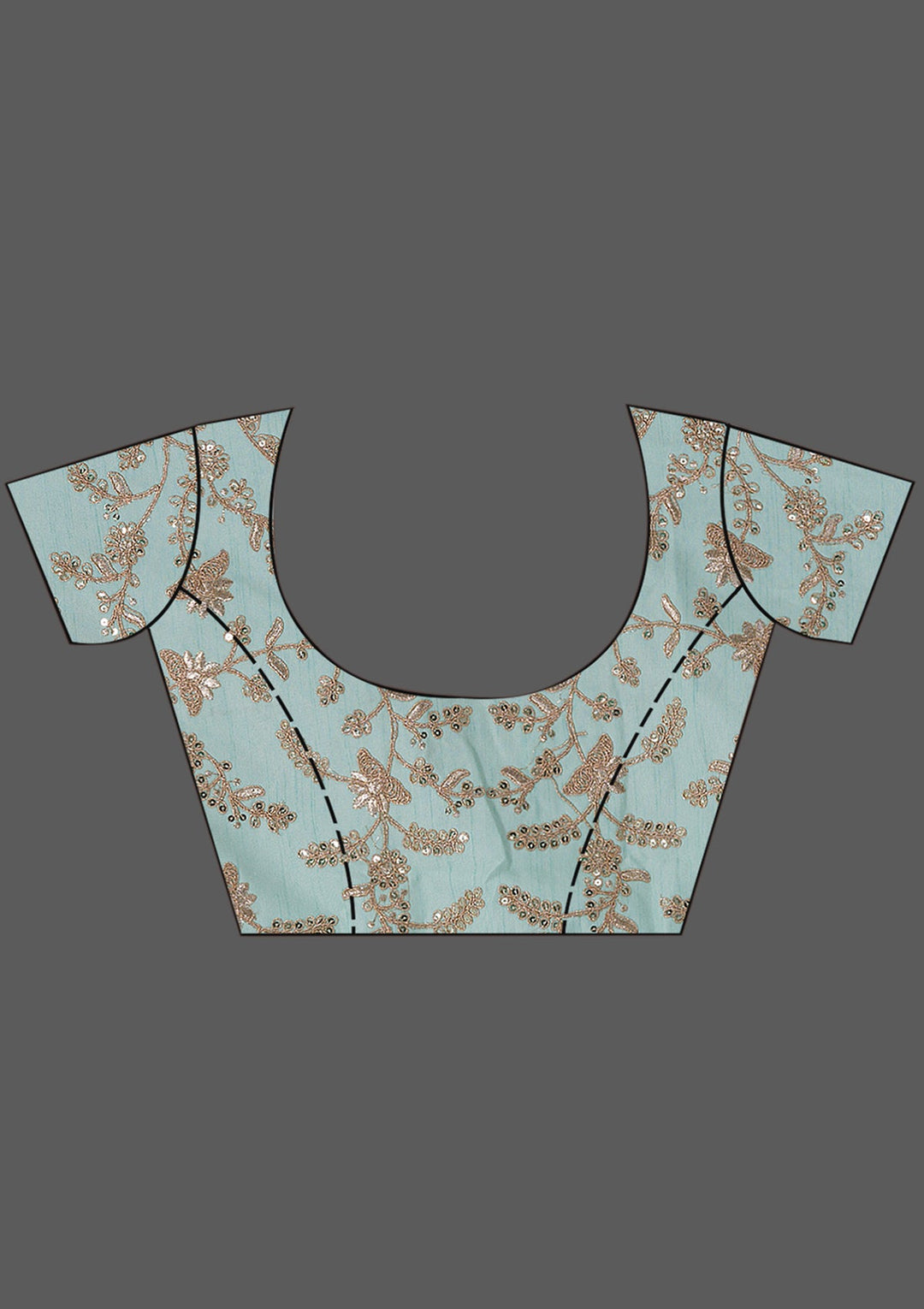 Peacock Blue Zariwork Raw Silk Saree-Koskii