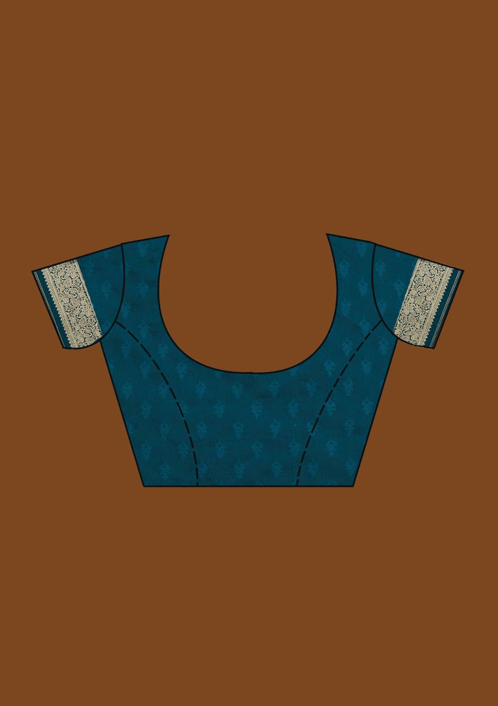 Peacock Green Zariwork Art Silk Designer Saree - Koskii