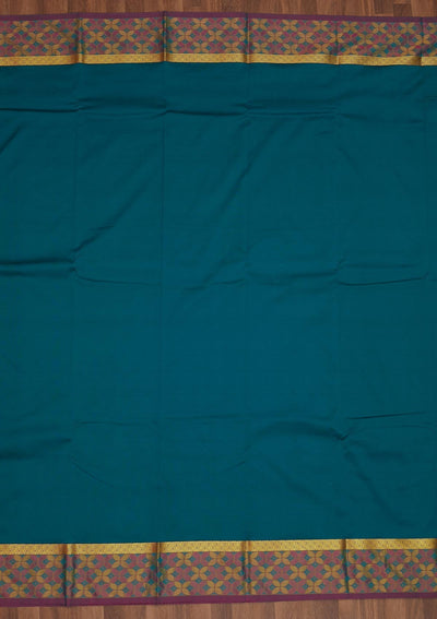 Peacock Green Zariwork Art Silk Saree - Koskii