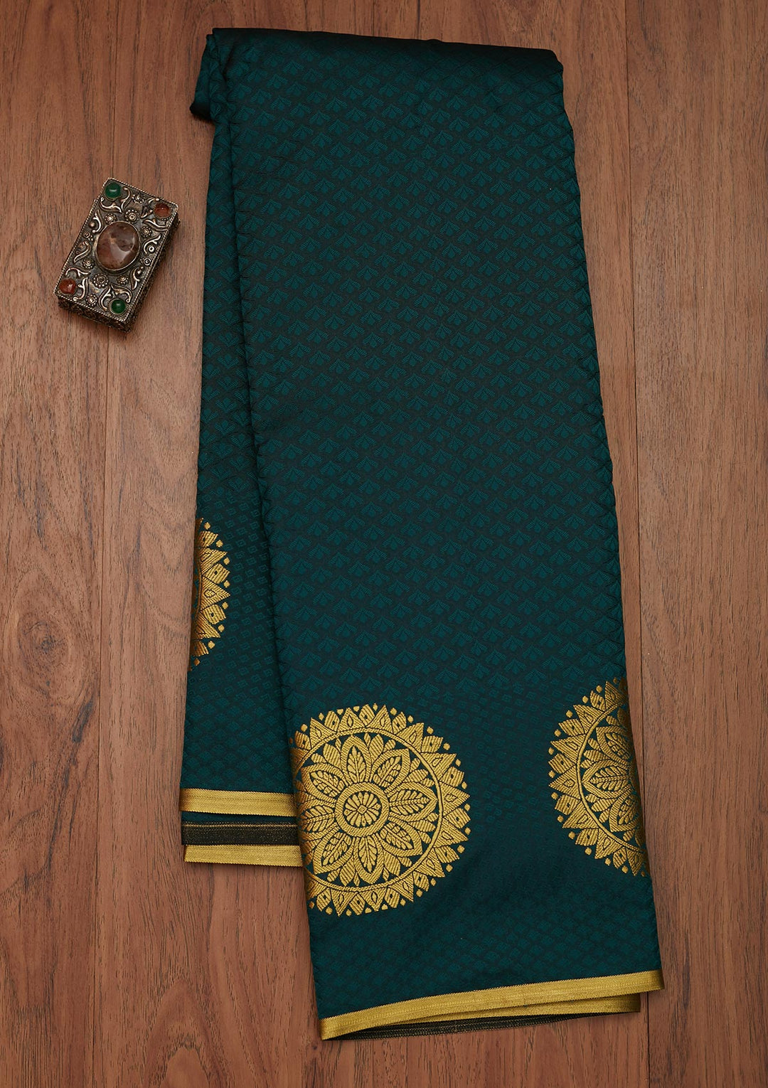 Peacock Green Zariwork Banarasi Saree - Koskii