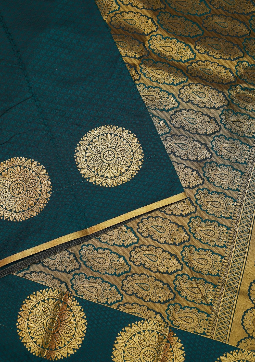 Peacock Green Zariwork Banarasi Saree - Koskii
