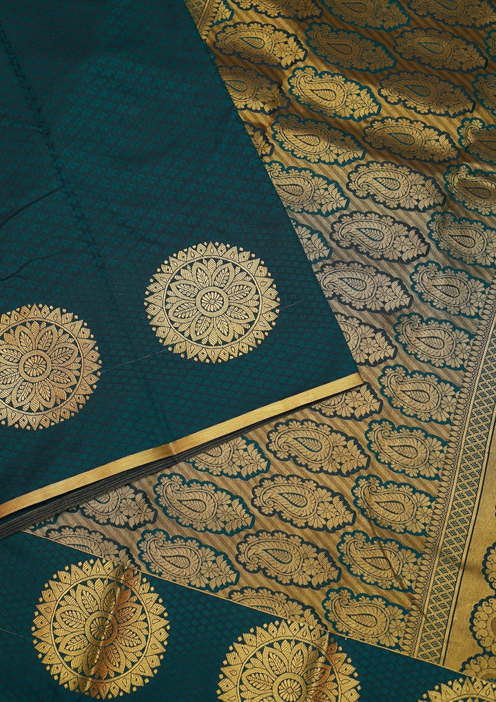 Peacock Green Zariwork Banarasi Saree - Koskii