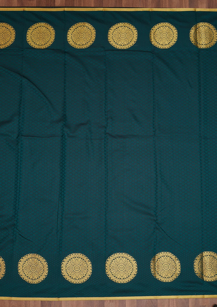 Peacock Green Zariwork Banarasi Saree - Koskii