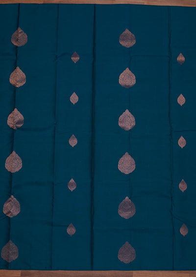 Peacock Green Zariwork Pure Silk Designer Saree - Koskii