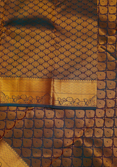 Peacock Green Zariwork Pure Silk Designer Saree - Koskii