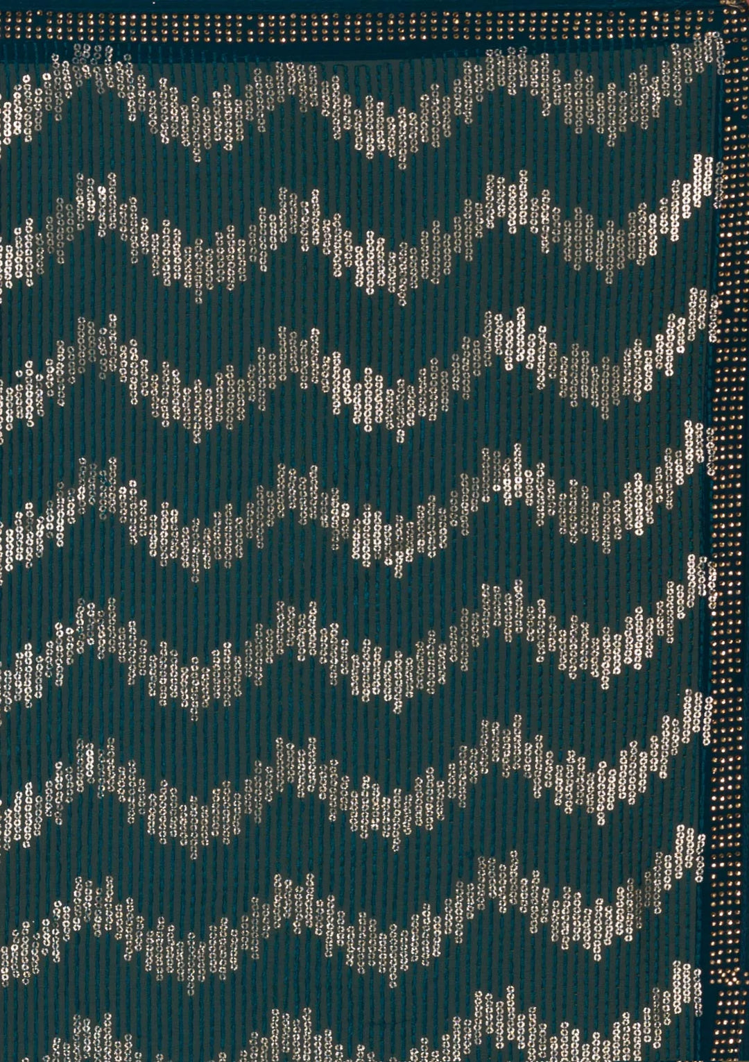 Peacock Blue Sequins Georgette Saree-Koskii