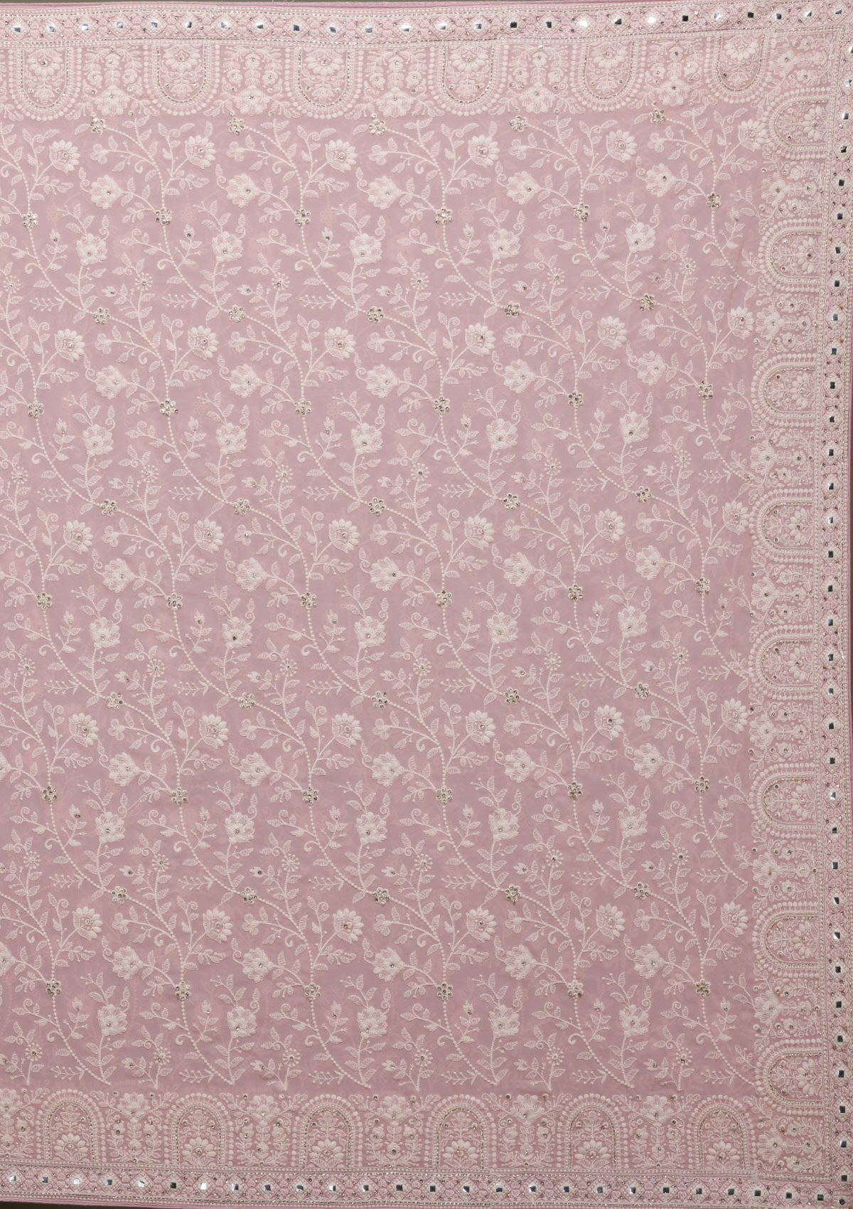 Pink Chikankari Georgette Saree-Koskii