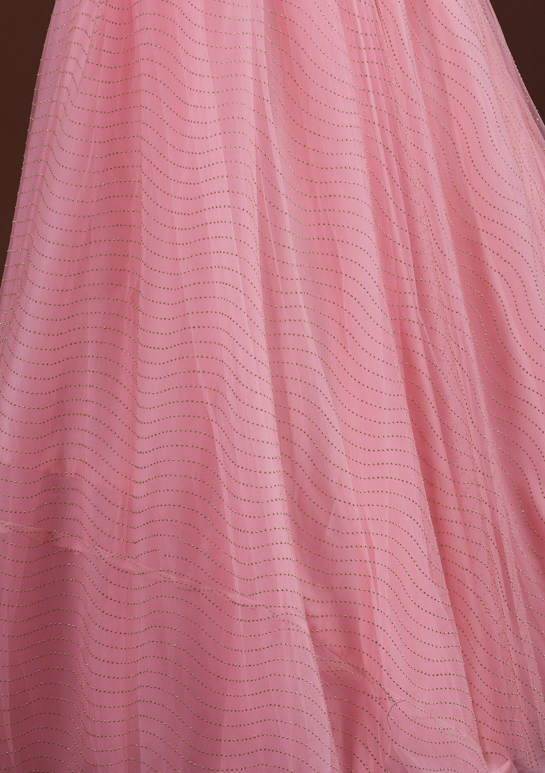 Pink Cutdana Net Designer Gown-Koskii