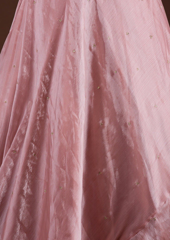 Pink Cutdana Shimmer Designer Gown-Koskii