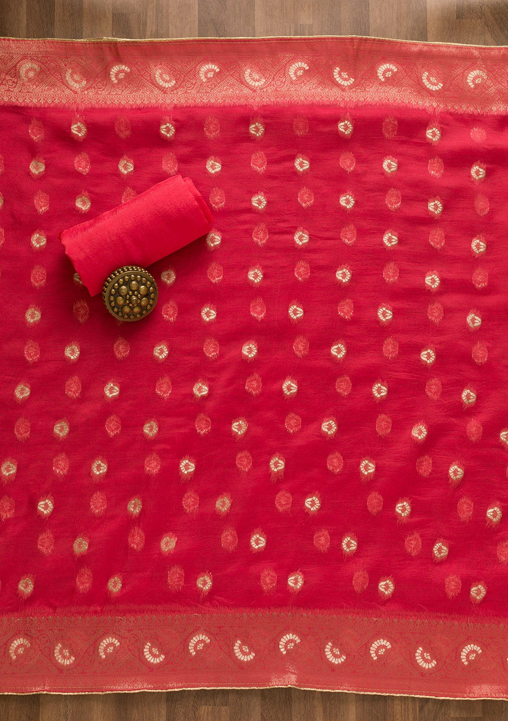 Pink Cutdana Tissue Unstitched Salwar Kameez-Koskii