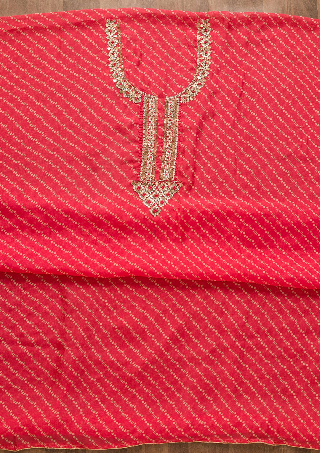 Pink Cutdana Tissue Unstitched Salwar Kameez-Koskii