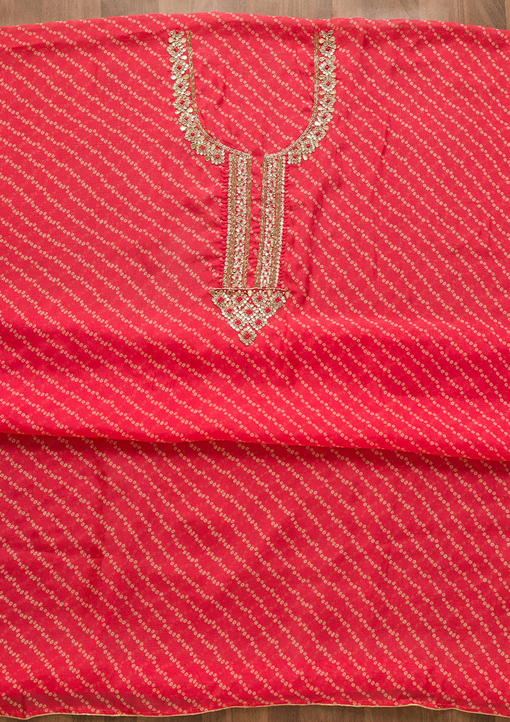 Pink Cutdana Tissue Unstitched Salwar Kameez-Koskii