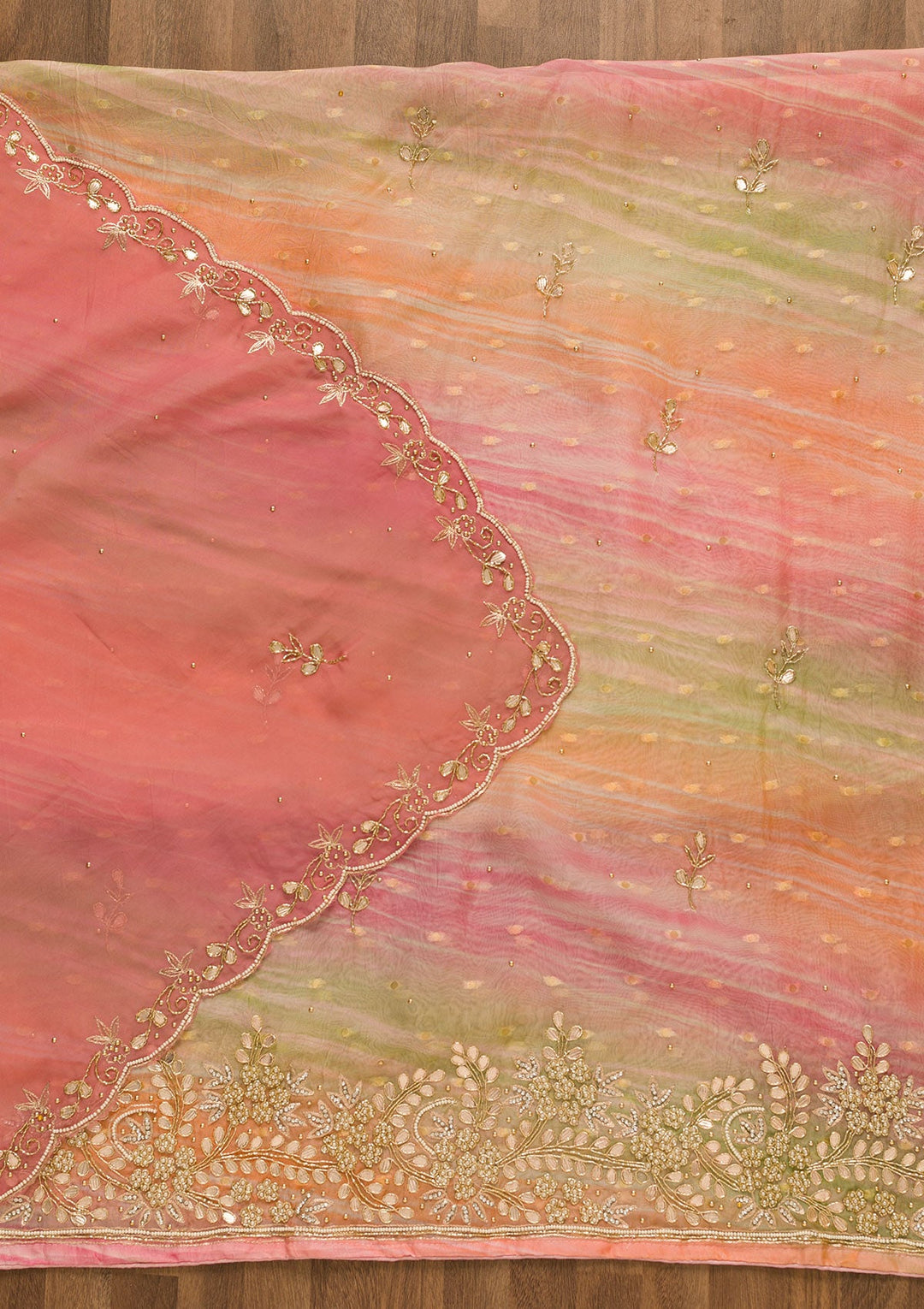 Pink Gotapatti Brocade Salwar Kameez-Koskii