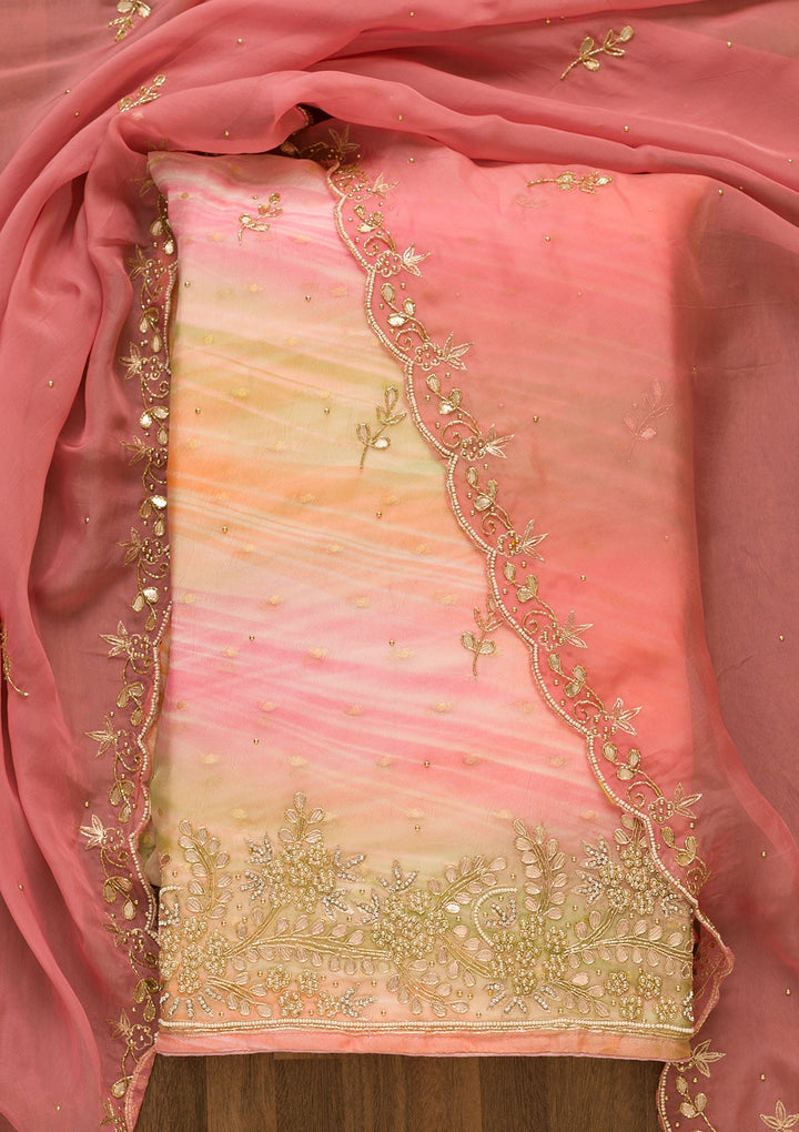 Pink Gotapatti Brocade Salwar Kameez-Koskii