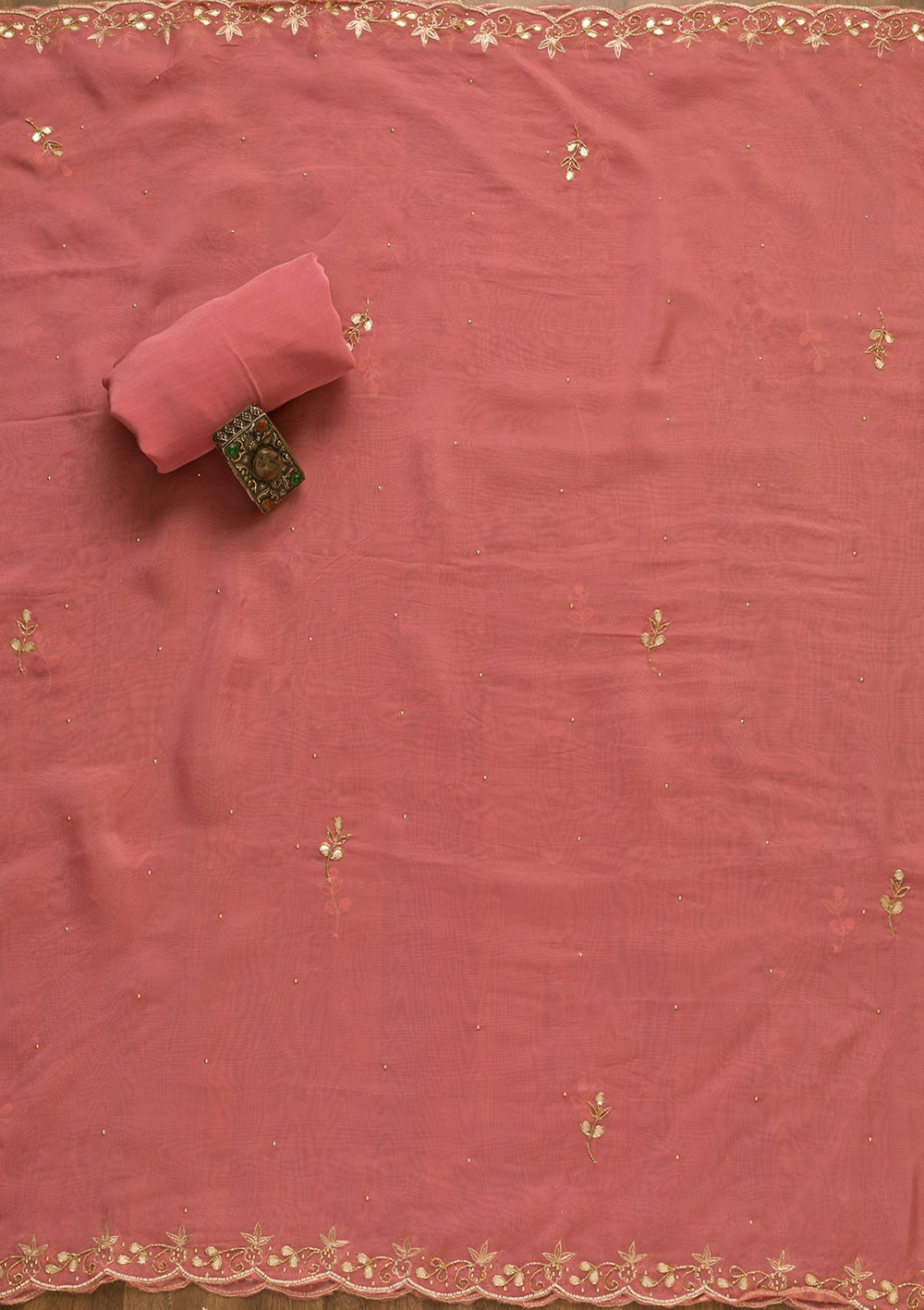 Pink Gotapatti Brocade Salwar Kameez-Koskii