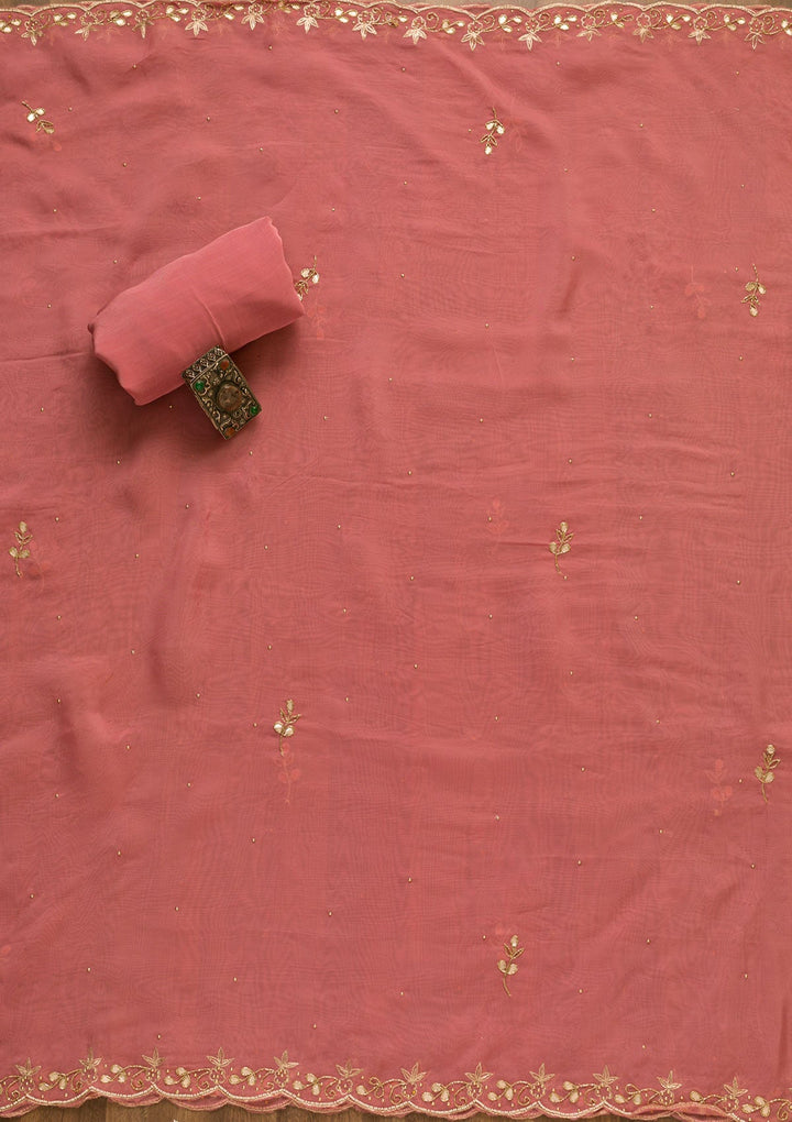 Pink Gotapatti Brocade Salwar Kameez-Koskii