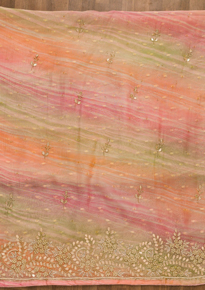 Pink Gotapatti Brocade Salwar Kameez-Koskii