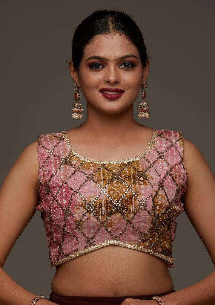 Pink Gotapatti Georgette Designer Lehenga - Koskii