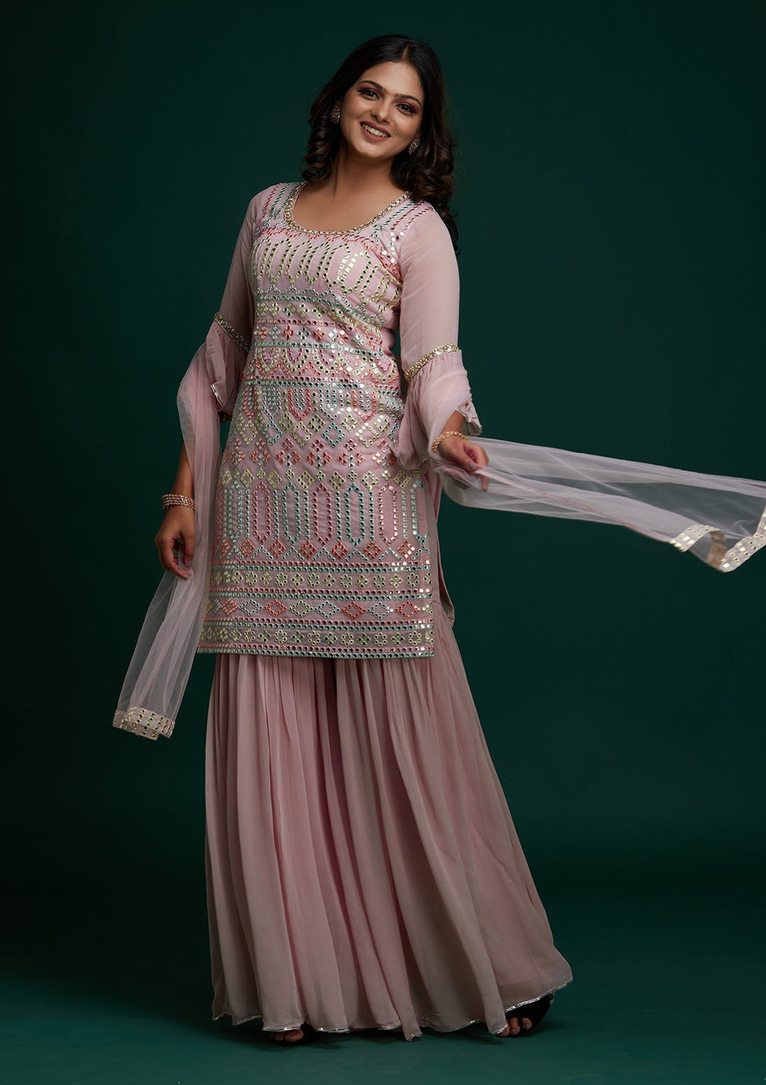 Pink Gotapatti Georgette Designer Salwar Suit - Koskii