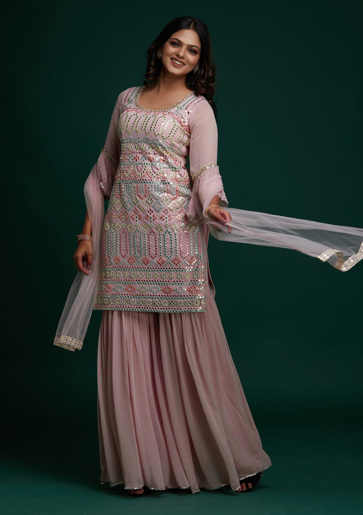 Pink Gotapatti Georgette Designer Salwar Suit - Koskii