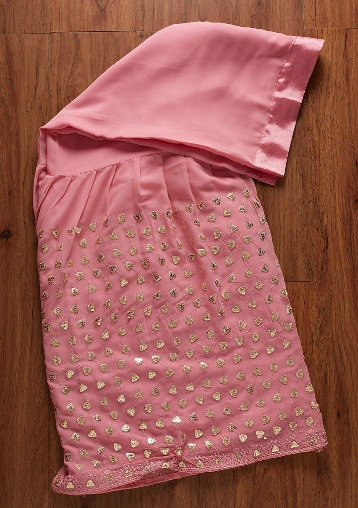 Pink Gotapatti Georgette Designer Unstitched Salwar Suit - koskii