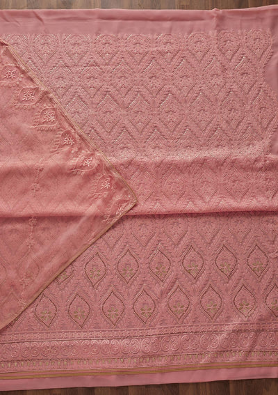 Pink Gotapatti Georgette Designer Unstitched Salwar Suit - Koskii