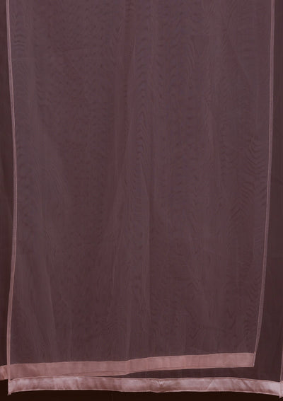 Pink Mirrorwork Net Designer Gown-Koskii