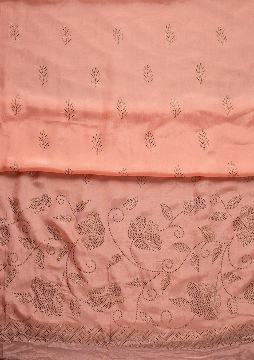 Pink Sequins Semi Crepe Designer Semi-Stitched Salwar Suit - koskii