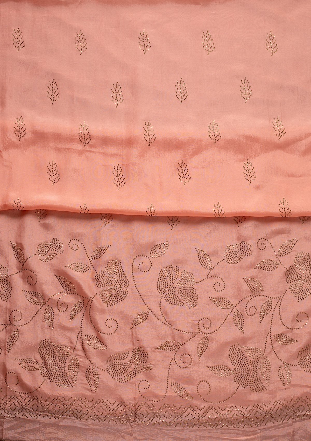 Pink Sequins Semi Crepe Designer Semi-Stitched Salwar Suit - koskii