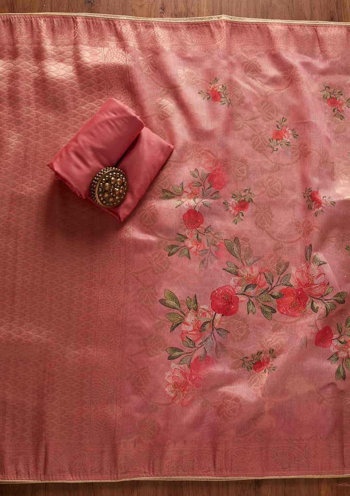 Pink Sequins Semi Crepe Designer Unstitched Salwar Suit - koskii