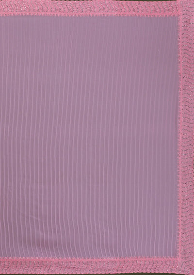 Pink Silver-Stonework Georgette Saree-Koskii
