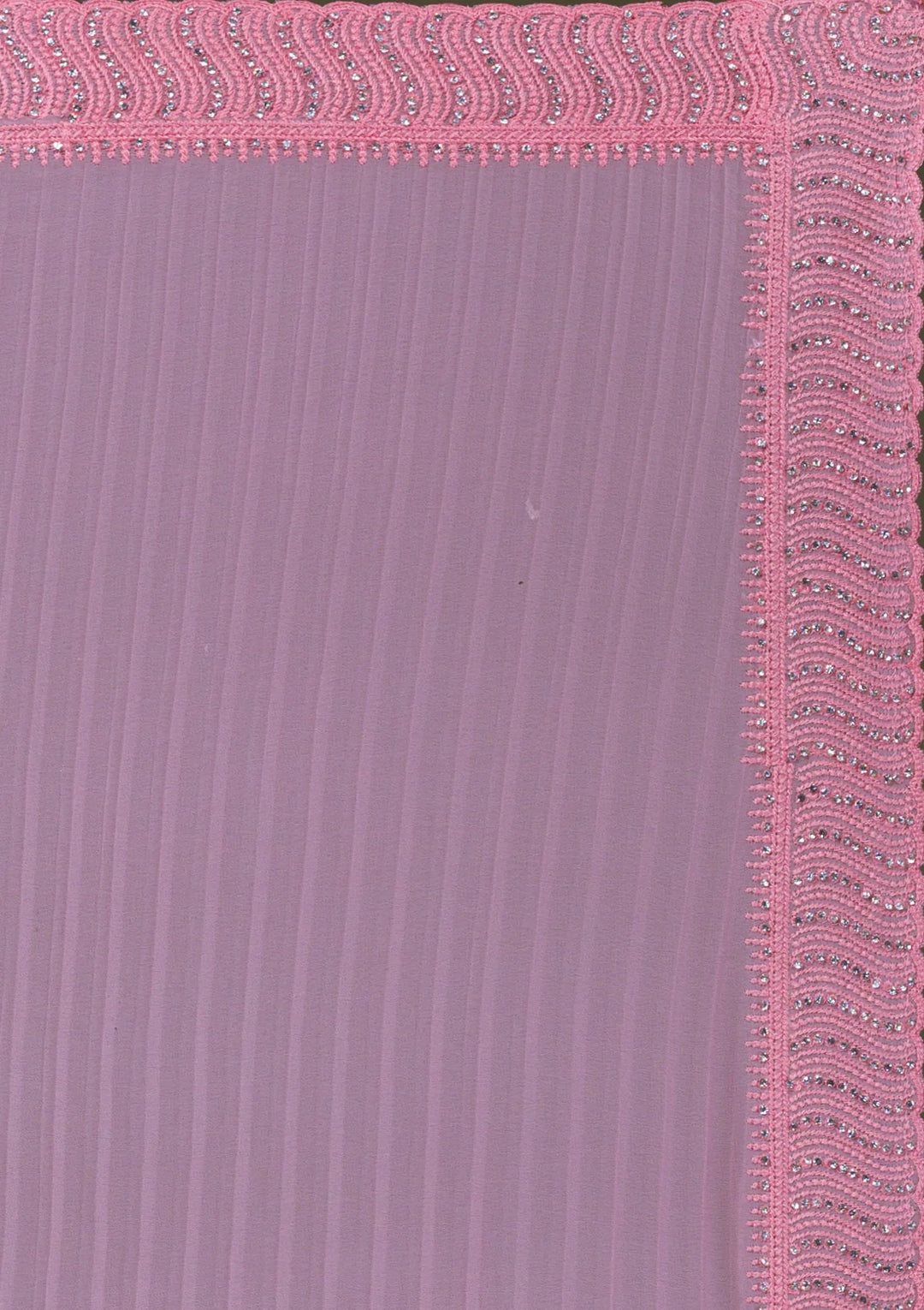 Pink Silver-Stonework Georgette Saree-Koskii